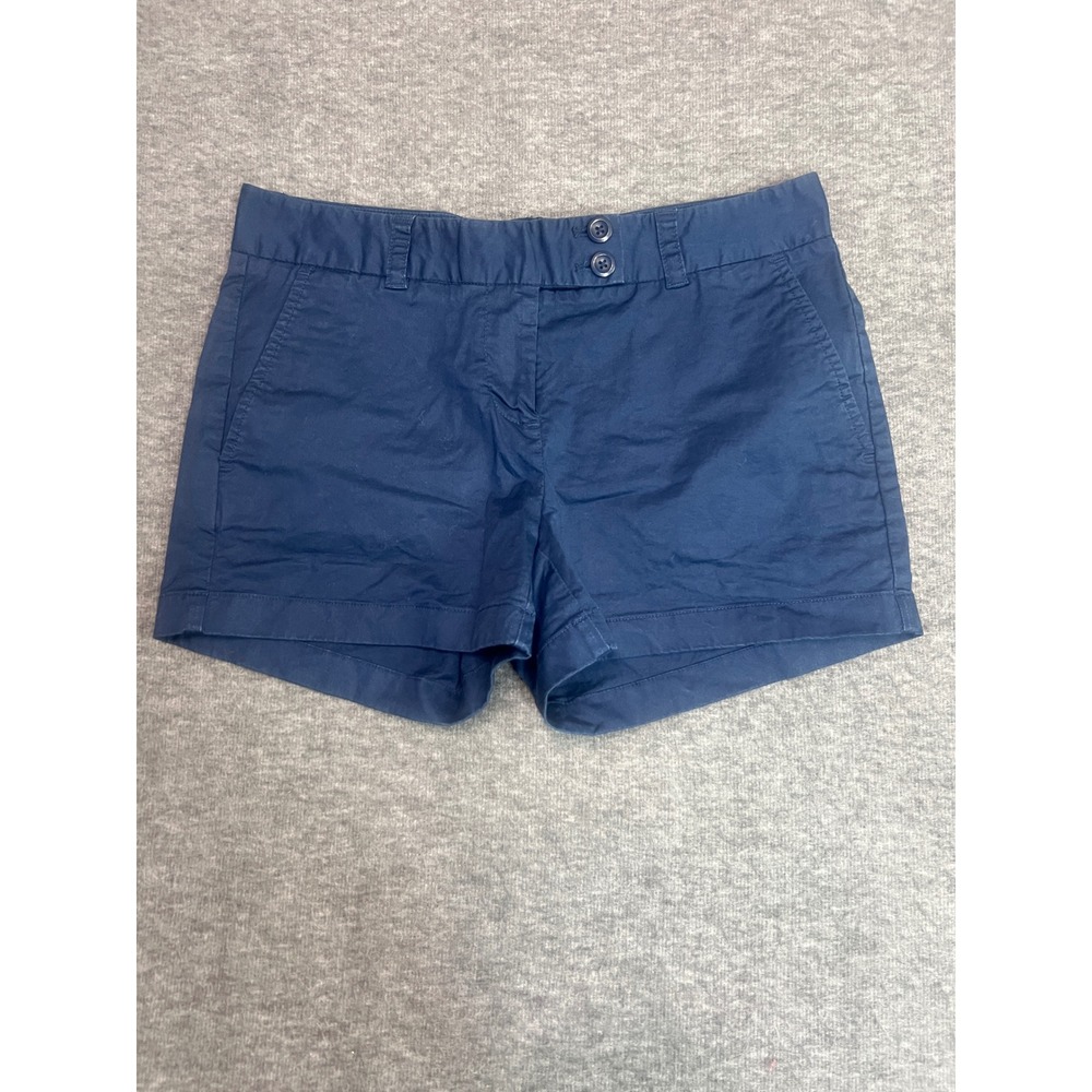 Vineyard Vines Womens Navy Blue Chino Shorts Size 4 Cotton Stretch Preppy Whale